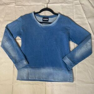 Monrow Washed Blue Crewneck Pullover